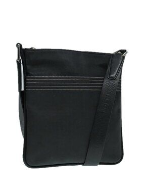 LOEWE Anagram Shoulder Bag Leather Black Silver